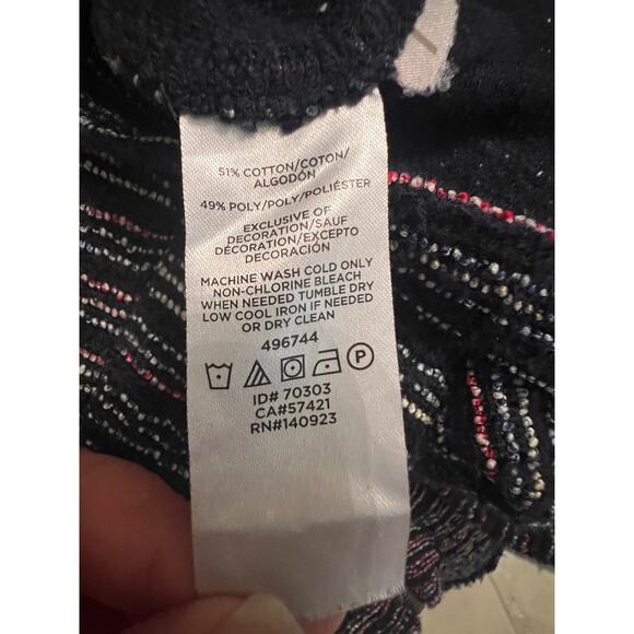 Loft Women's Tweed Button Trim Mini Sheath Dress 10 Navy Blue Classic Elegance - Picture 8 of 8